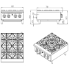Picture of BANKS B40H-LPG 4 RING GAS HOB LPG